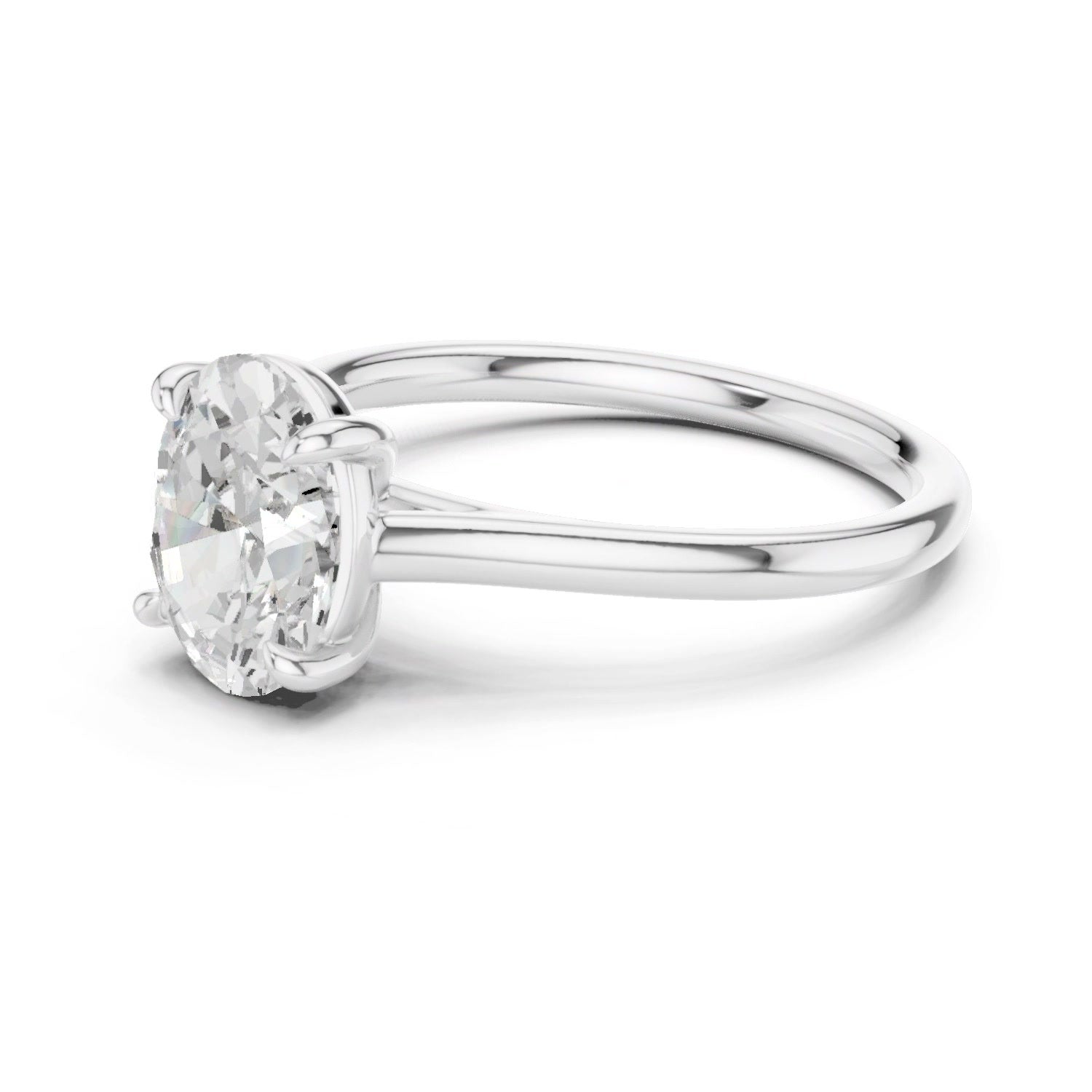 Oval Lab Grown Diamond Solitaire Ring in 14K Yellow Gold
