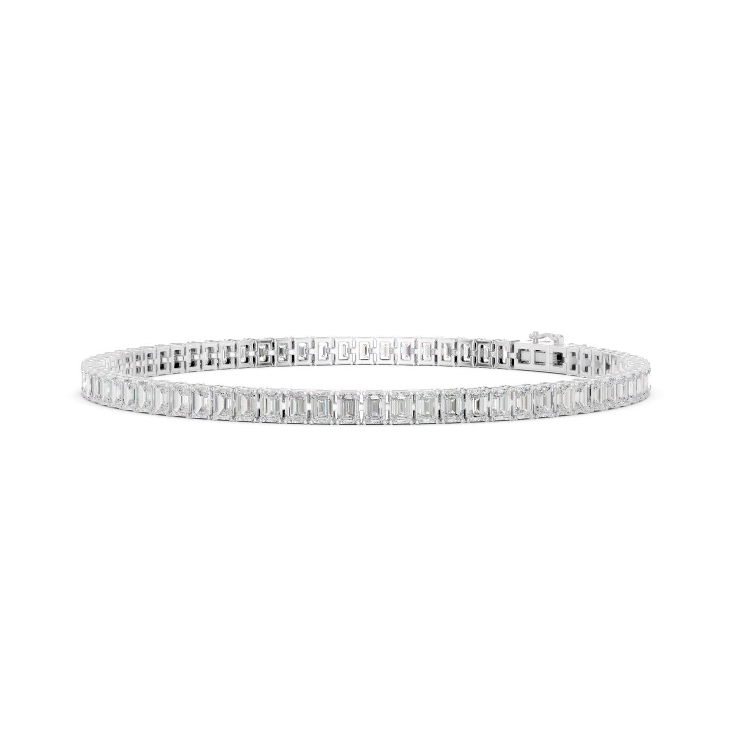 Emerald Lab Grown Diamond North South Tennis Bracelet 14K Gold
