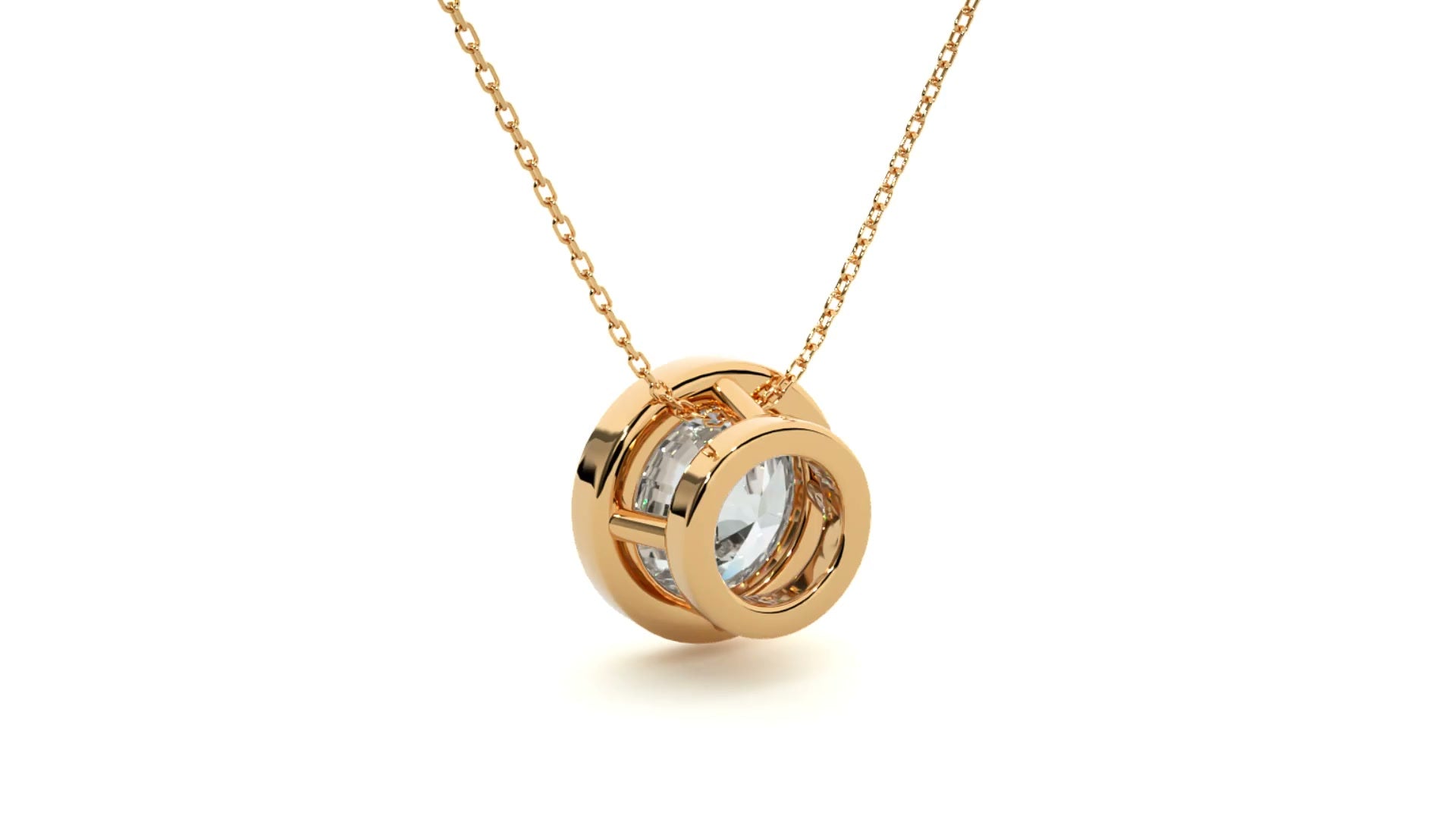 Lab Grown Diamond Bezel Pendant in 14K Gold
