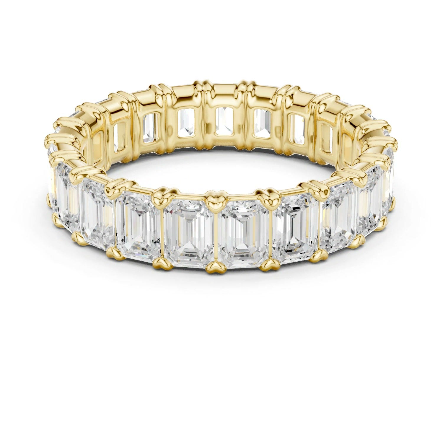 Emerald Lab Grown Diamond Eternity Ring 14K Gold