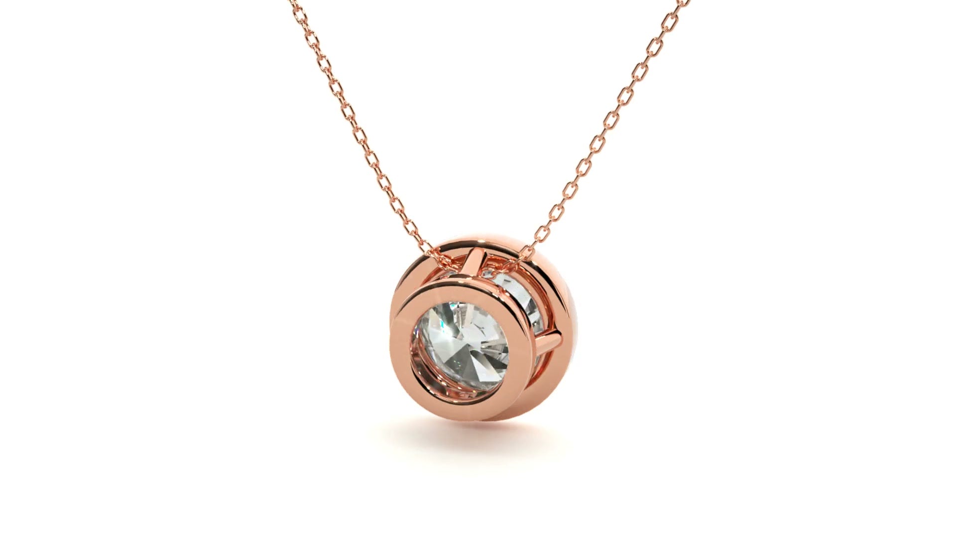 Lab Grown Diamond Bezel Pendant in 14K Gold