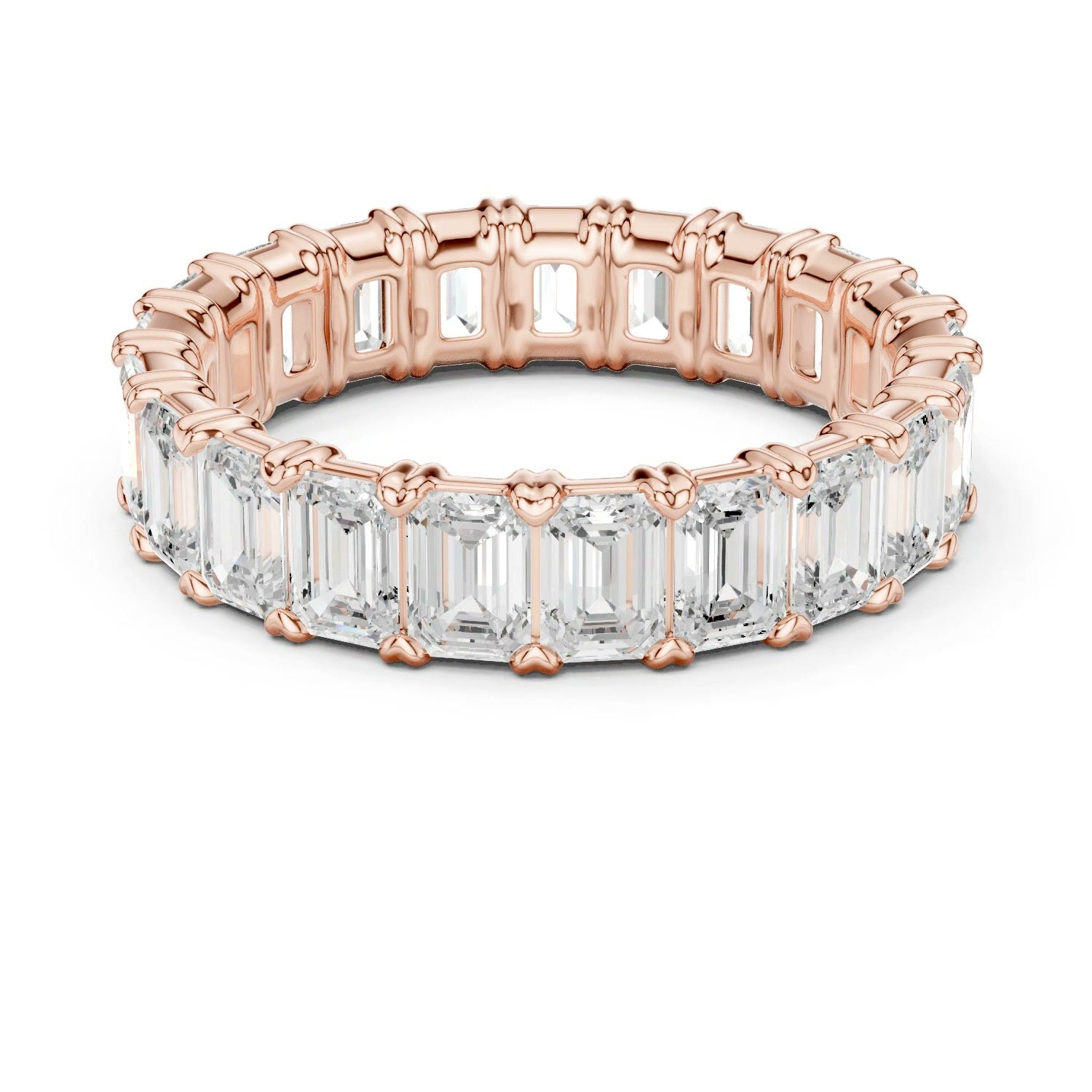 Emerald Lab Grown Diamond Eternity Ring 14K Gold
