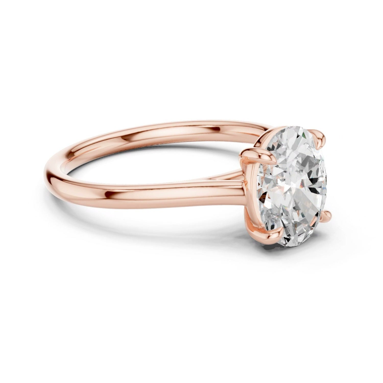 Oval Lab Grown Diamond Solitaire Ring in 14K Yellow Gold