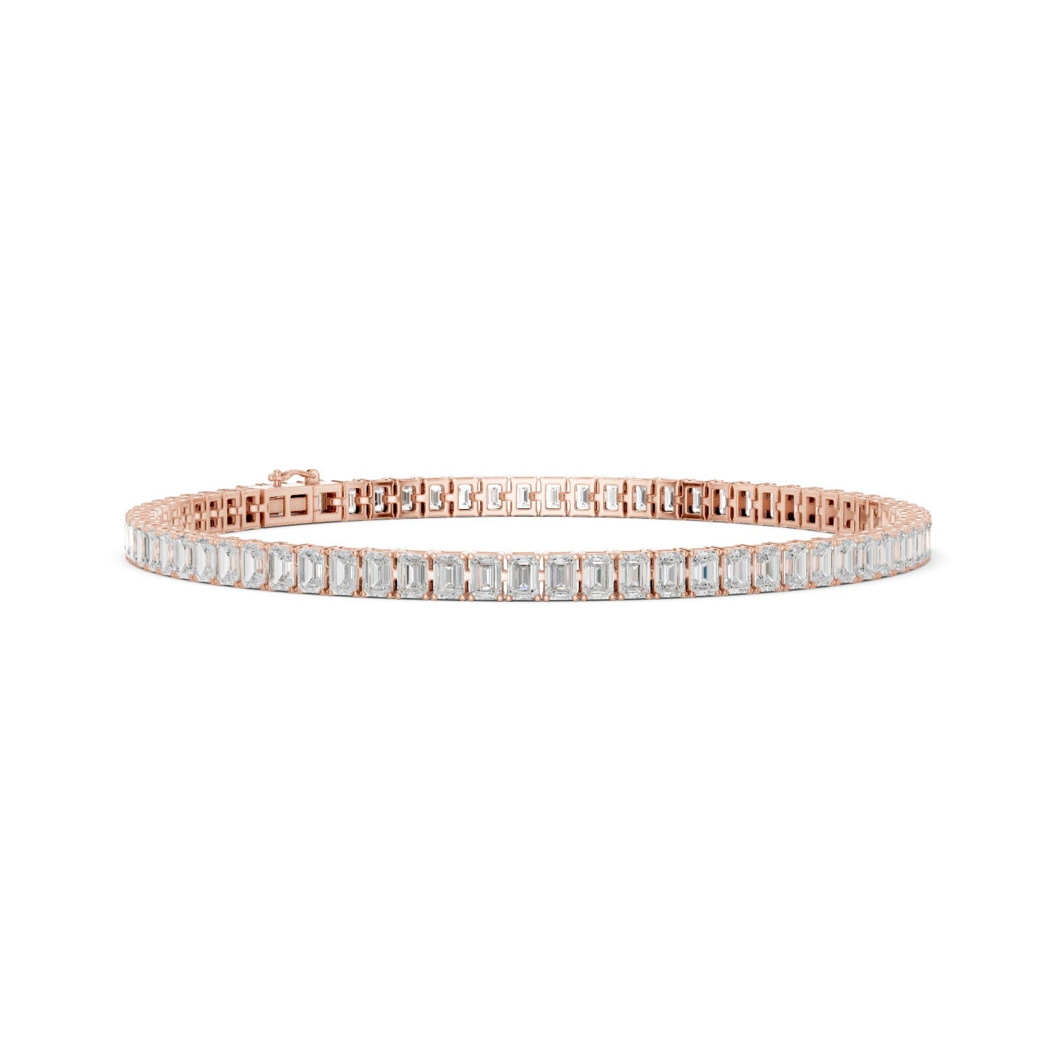 Emerald Lab Grown Diamond North South Tennis Bracelet 14K Gold