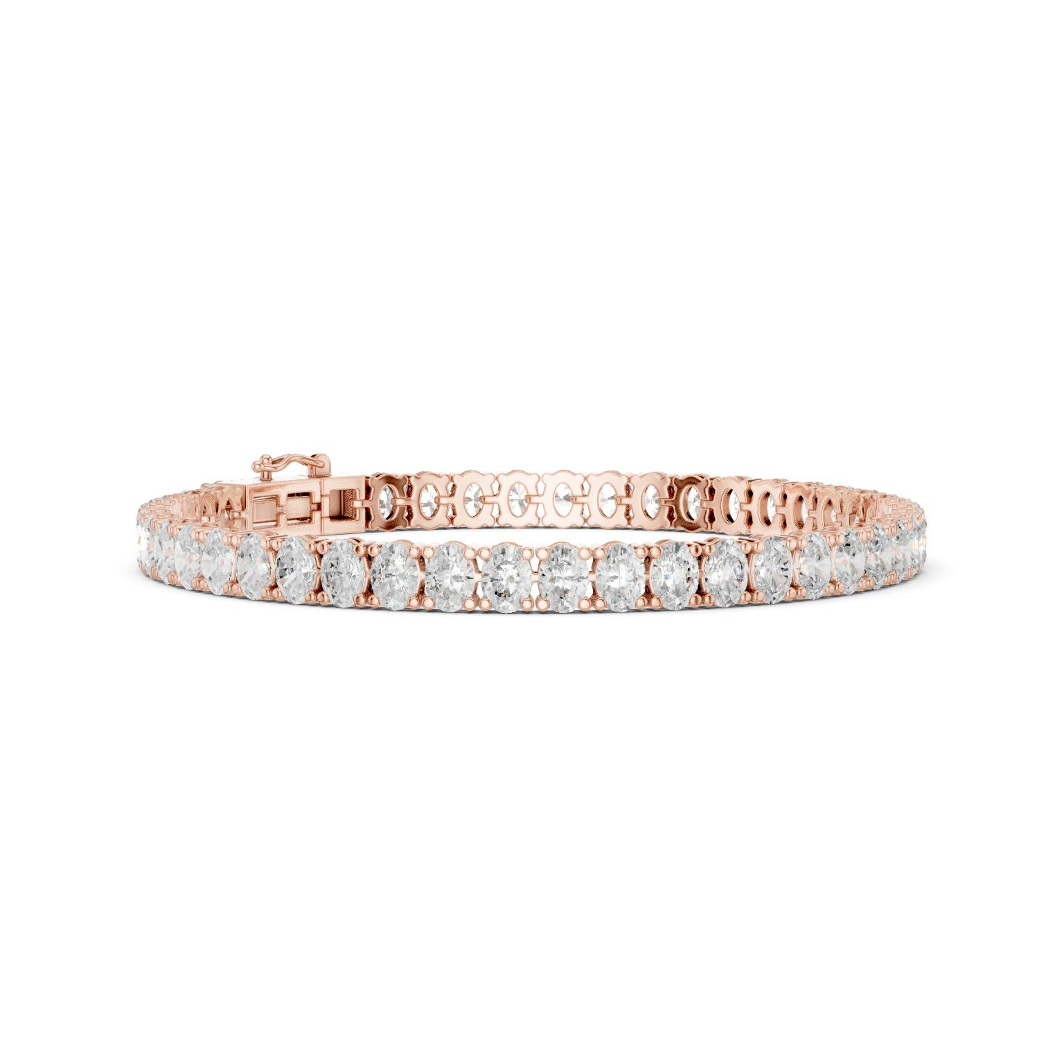 Oval Lab Grown Diamond Tennis Bracelet in 14K Gold
