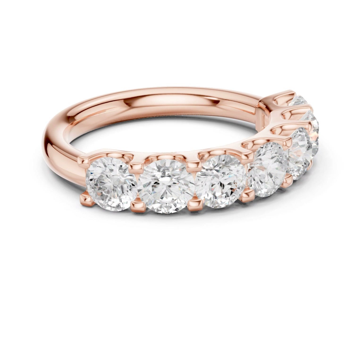 7 Stone Lab Grown Diamond Ring in 14K White Gold