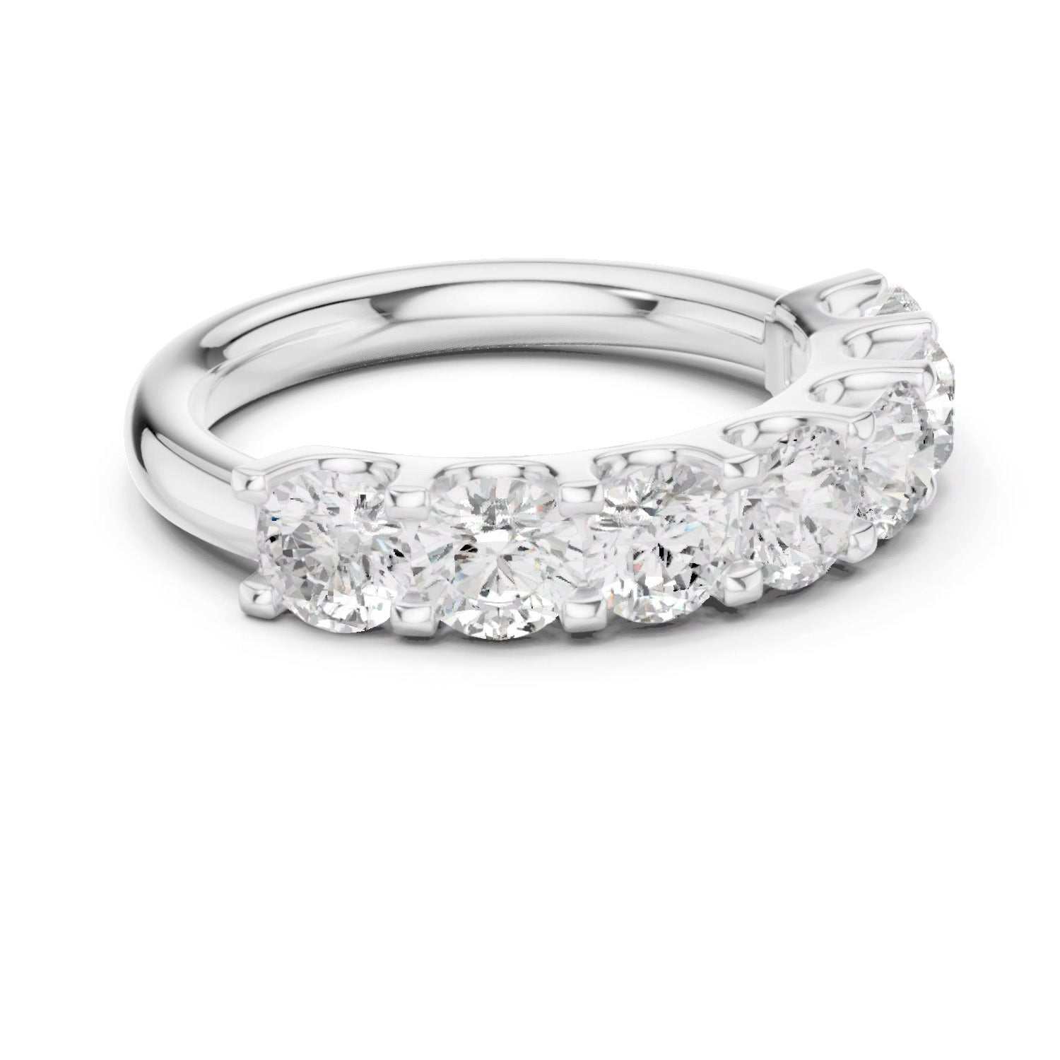 7 Stone Lab Grown Diamond Ring in 14K White Gold