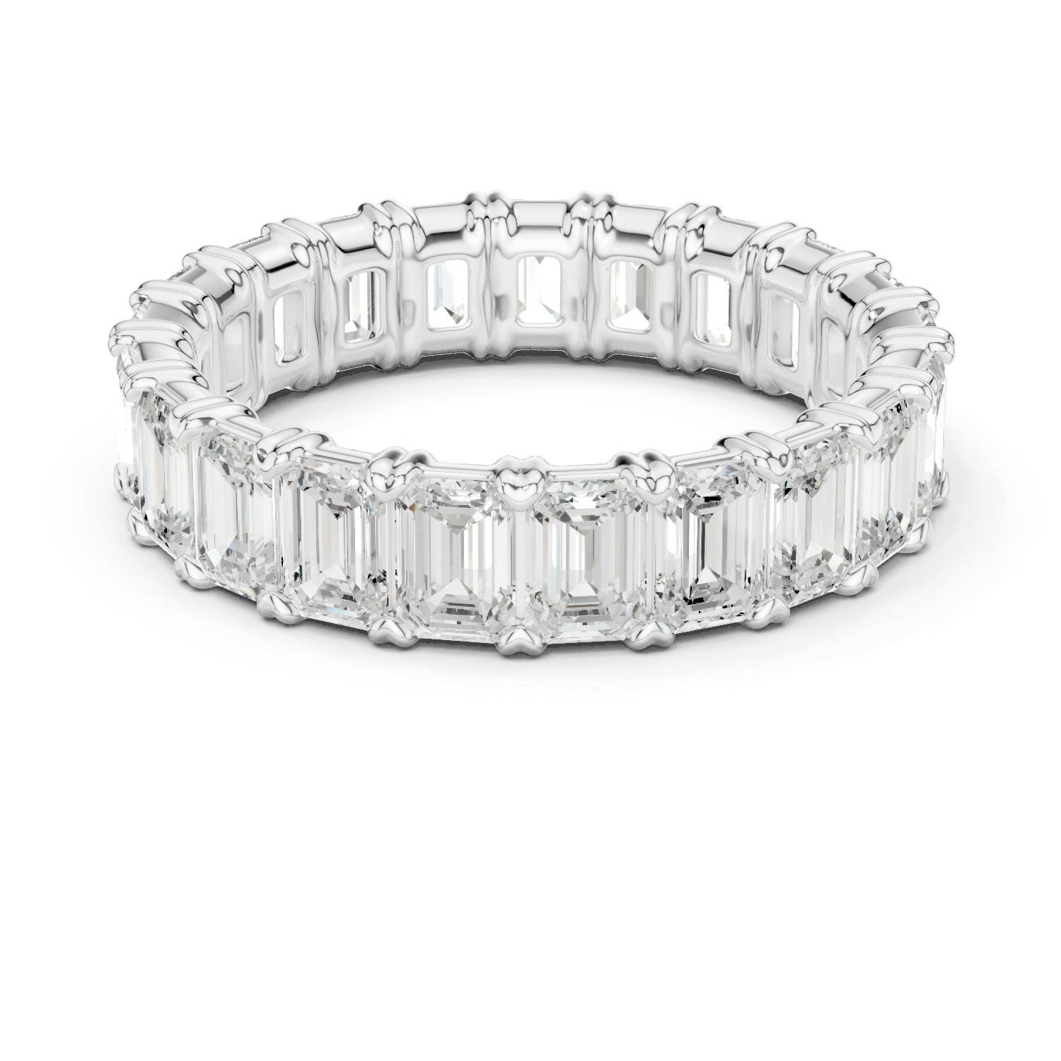 Emerald Lab Grown Diamond Eternity Ring 14K Gold