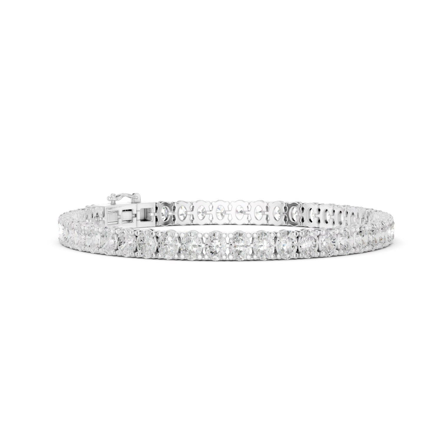 Oval Lab Grown Diamond Tennis Bracelet in 14K Gold