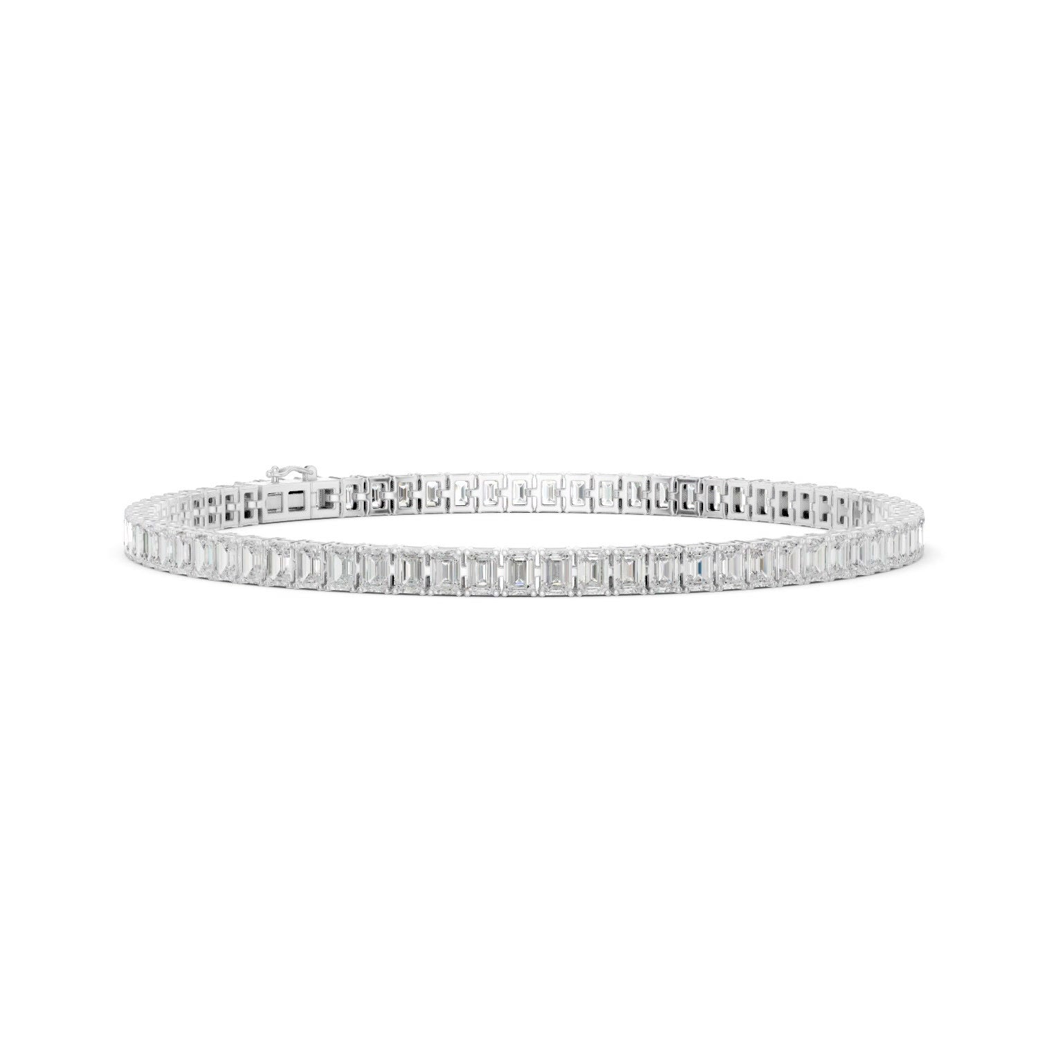 Emerald Lab Grown Diamond North South Tennis Bracelet 14K Gold