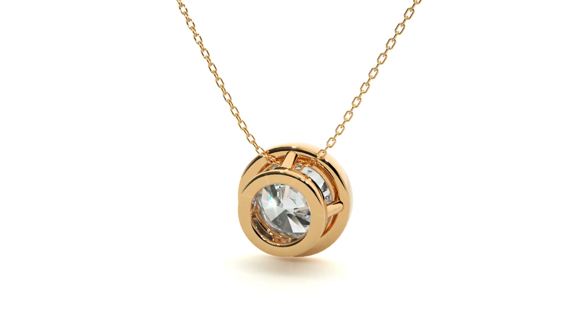 Lab Grown Diamond Bezel Pendant in 14K Gold