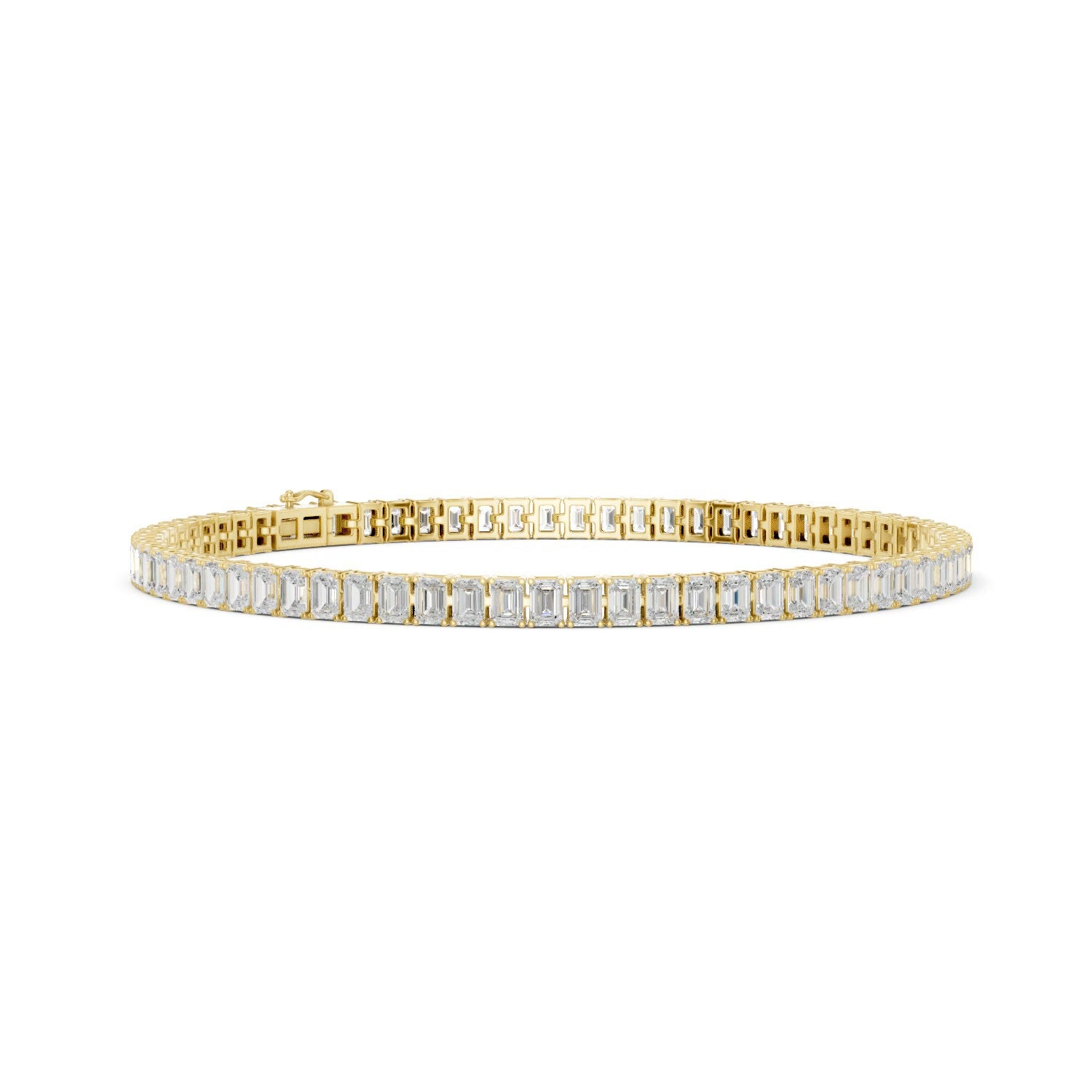 Emerald Lab Grown Diamond North South Tennis Bracelet 14K Gold