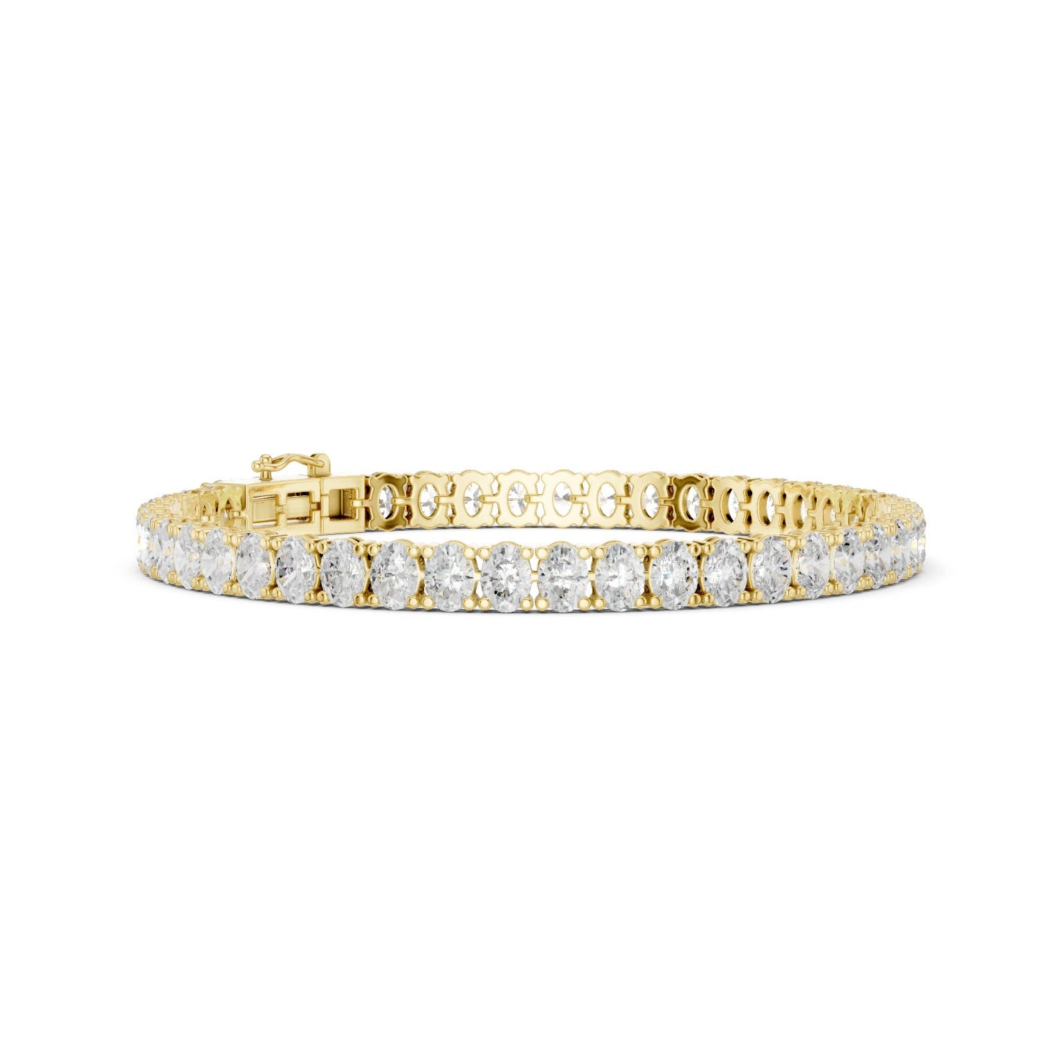 Oval Lab Grown Diamond Tennis Bracelet in 14K Gold