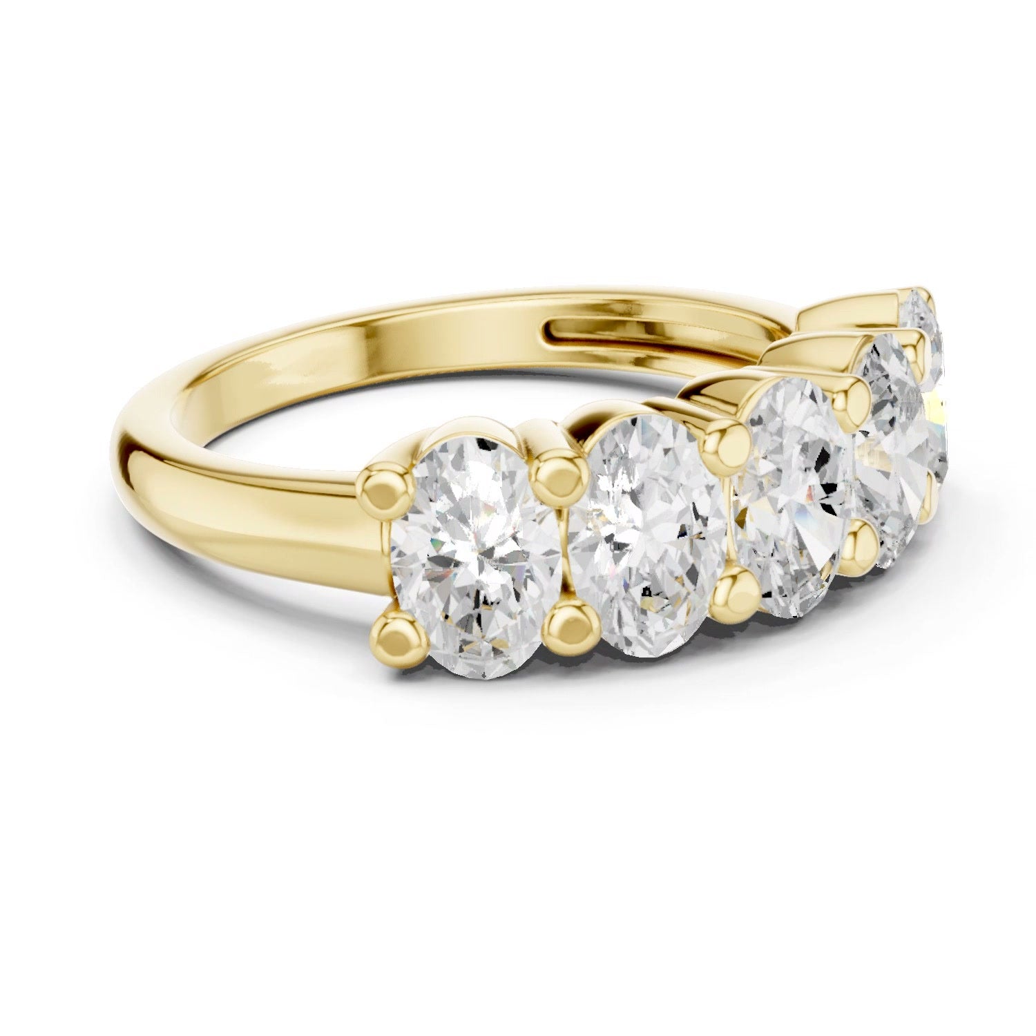 Lab Grown Diamond Oval 5 Stone Ring 14K White Gold