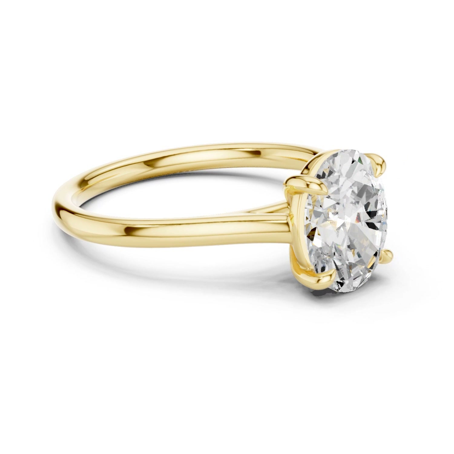 Oval Lab Grown Diamond Solitaire Ring in 14K Yellow Gold