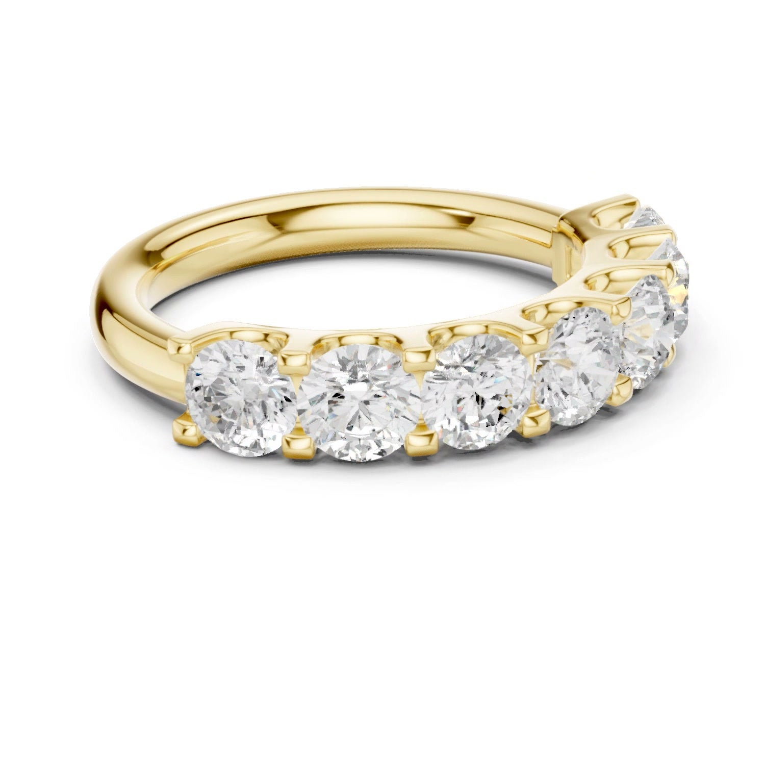 7 Stone Lab Grown Diamond Ring in 14K White Gold
