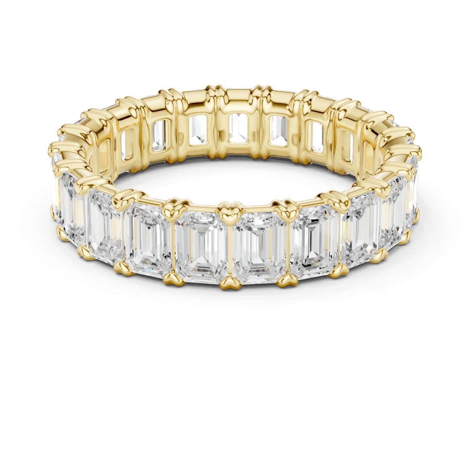 Emerald Lab Grown Diamond Eternity Ring 14K Gold