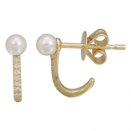 Agent Jewel - 14k Yellow Gold Pearl Stud Earrings