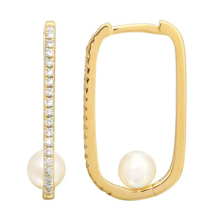 Agent Jewel - 14k Yellow Gold Pearl Earrings