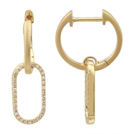 Agent Jewel - 14k Yellow Gold Diamond Huggie Earrings / Sand Finish