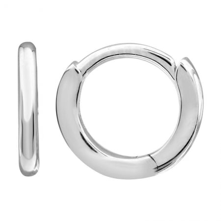 Agent Jewel - 14k White Gold Eternity Mini Round Huggie Earrings