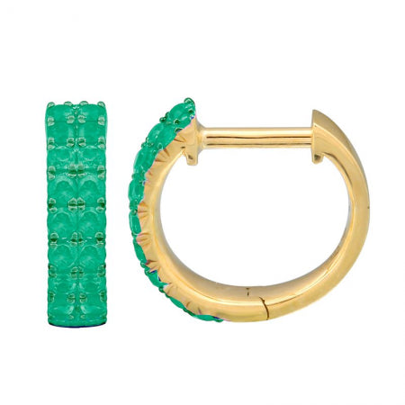 Agent Jewel - 14k Yellow Gold Tsavorite Earrings / Green Rhodium