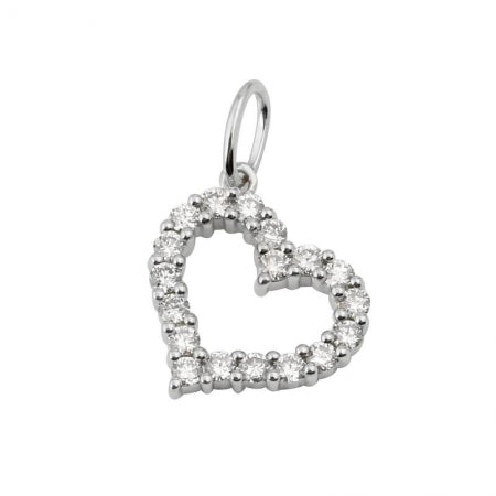 Agent Jewel - 14k White Gold Heart Diamond Necklace Charm