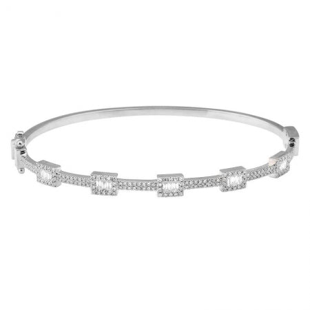 Agent Jewel - 14k White Gold Diamond Distance Bangle