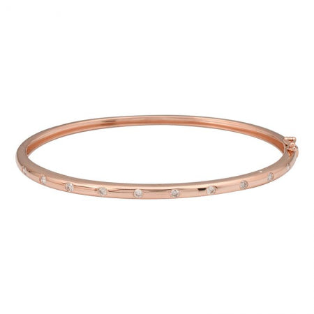 Agent Jewel - 14k Rose Gold Inlay Diamond Bangle