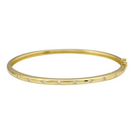Agent Jewel - 14k Yellow Gold Inlay Diamond Bangle