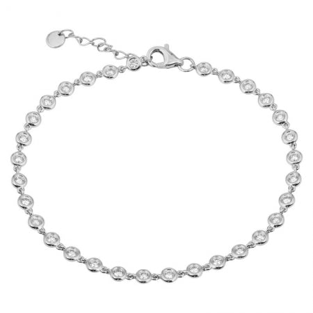 Agent Jewel - 14k White Gold Bezel Set Diamond Bracelet