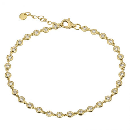 Agent Jewel - 14k Yellow Gold Bezel Set Diamond Bracelet