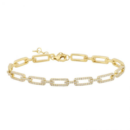 Agent Jewel - 14k Yellow Gold Diamond Link Bracelet