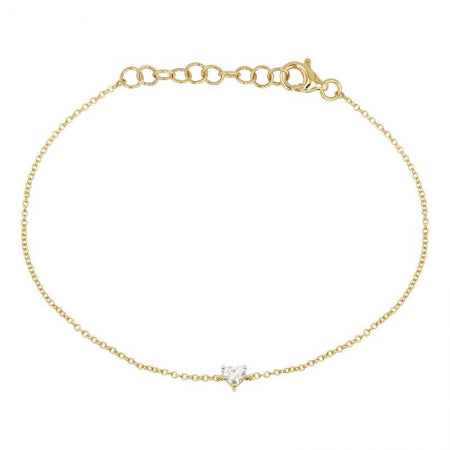 Agent Jewel - 14k Yellow Gold Heart Shape Diamond Bracelet