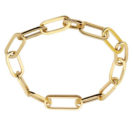Agent Jewel - 14k Yellow Gold Diamond Paper Link Bracelet