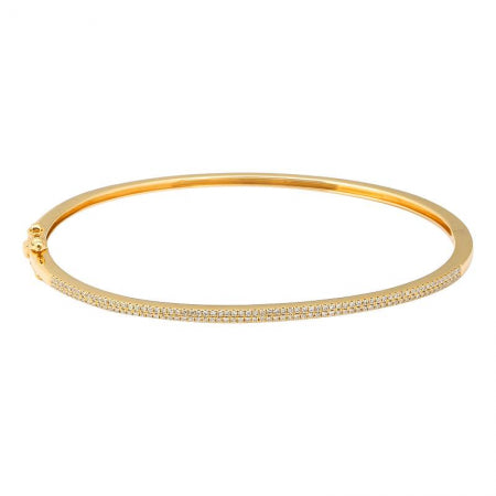 Agent Jewel - 14k Yellow Gold Double Row Diamond Bangle