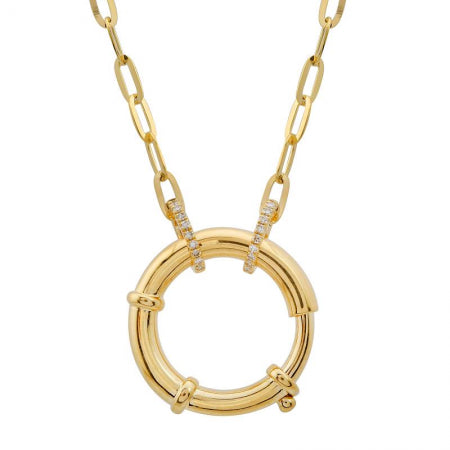 Agent Jewel - 14k Yellow Gold Large Spring Clasp Link Chain Necklace