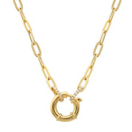 Agent Jewel - 14k Yellow Gold Spring Clasp Link Chain Necklace