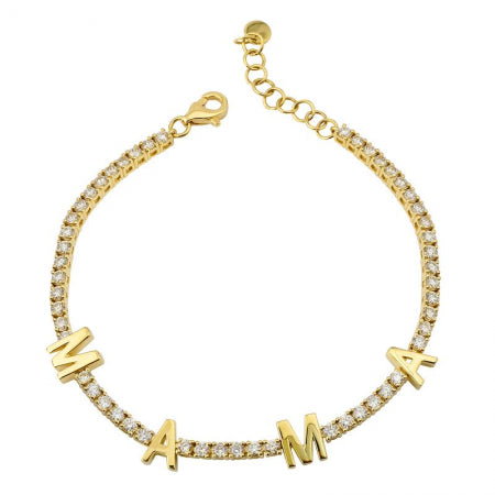 Agent Jewel - 14k Yellow Gold Custom Classic Diamond Tennis Bracelet / Mama