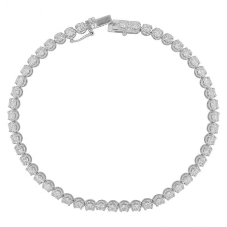Agent Jewel - 14k White Crown Prong Diamond Tennis Bracelet / Appx. 2.75ct (6.75inch)