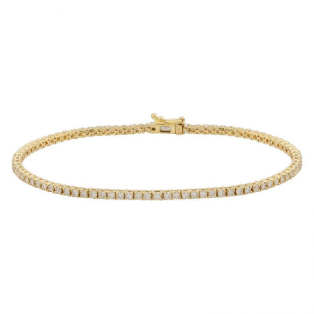 Agent Jewel - 14k Yellow Gold Classic 4-prongs Diamond Tennis Bracelet / Appx. 1.7ct (6.75inch)