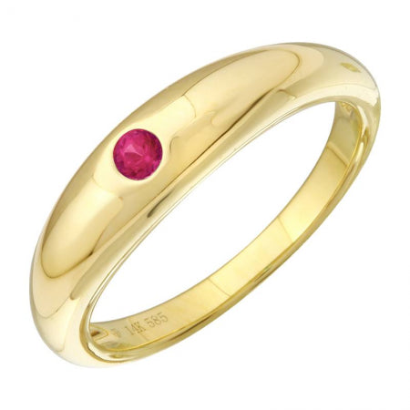 Agent Jewel - 14k Yellow Gold Inlay Ruby Ring