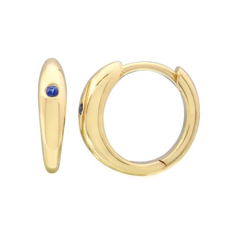 Agent Jewel - 14k Yellow Gold Inlay Sapphire Earrings