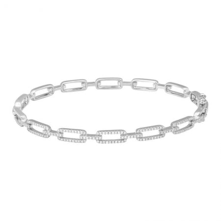 Agent Jewel - 14k White Gold Diamond Link Bangle