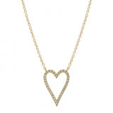 Agent Jewel - 14k Yellow Gold Open Heart Diamond Necklace