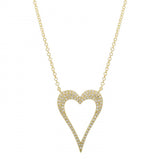 Agent Jewel - 14k Yellow Gold Open Heart Diamond Necklace