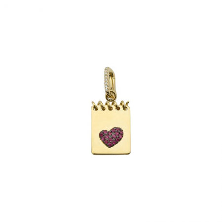Agent Jewel - 14k Yellow Gold Heart Note Book Necklace Charm