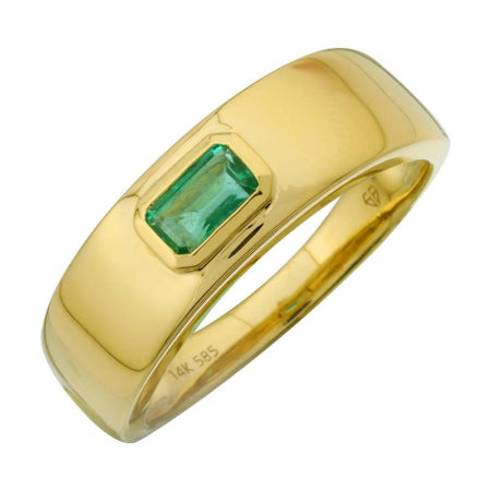 Agent Jewel - 14k Yellow Gold Emerald Shape Sapphire Ring