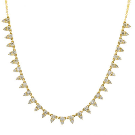 Agent Jewel - 14k Yellow Gold Illusion Pear Shape Diamond Double Chain Necklace
