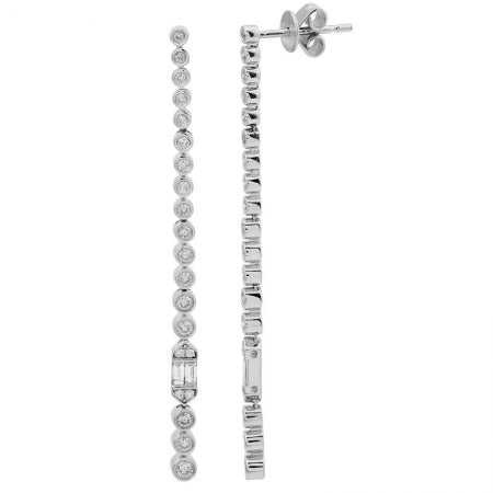 Agent Jewel - 14k White Gold Diamond Drop Earrings